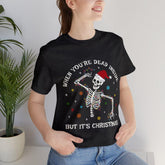Sandjest Christmas Tshirt Dancing Skeleton Gift for Women Girl Friend